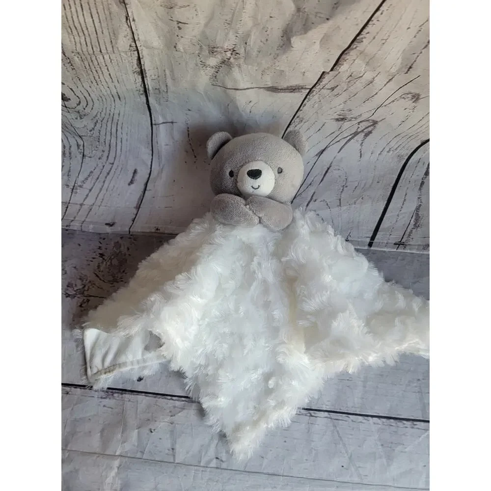Carter's Just One You Gray Bear Clouds Security Blanket White Lovey Hugging